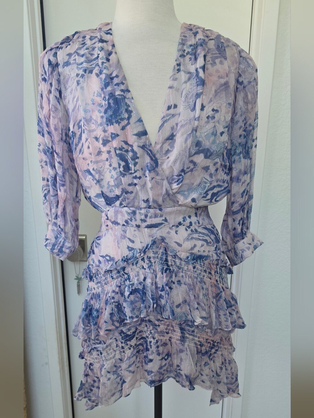 IRO - Fench Lavendar And Blue Mini Dress - Size 38